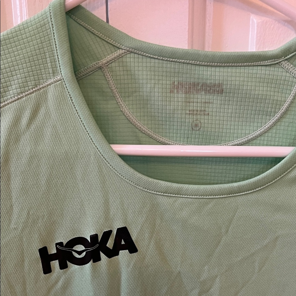 Hoka Mint Green Performance T-Shirt - Picture 2 of 3